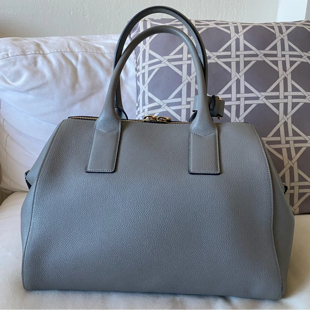 Auth Marc Jacobs Italy Medium Incognito Satchel Bag Grey Gold - Picture 2 of 14